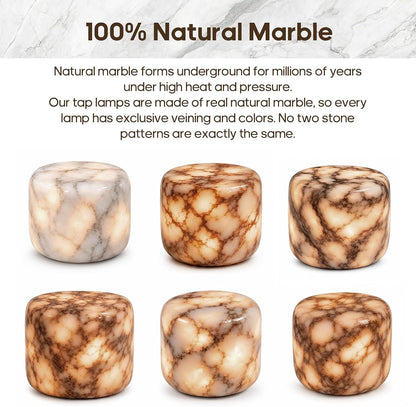Marble Night Light, Touch Control Rechargeable Table Lamp, 3‑Way Dimmable Cordless LED Bedside Lamp, USB‑C Charging Natural Stone Decor Lamp for Bedroom Desk Shelf, Home Gift8