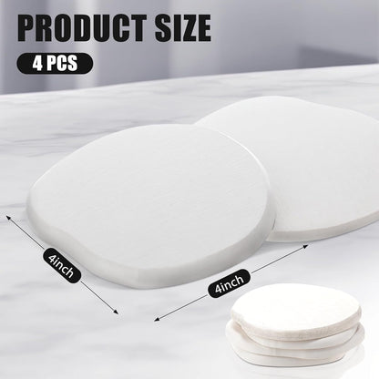 Diatomaceous Earth Coasters Set of 4，Cool Absorbent Quick-Dry Drink Coasters for Desks, Cute Modern Stone Design with Stylish White Aesthetic (4, White)2