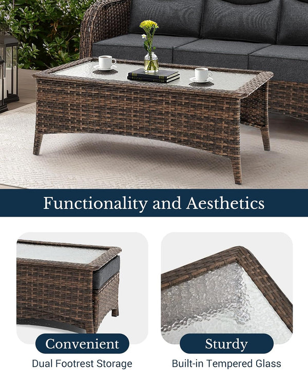 Luxury Outdoor Patio Furniture Set with 6-Inch Thick Cushions8