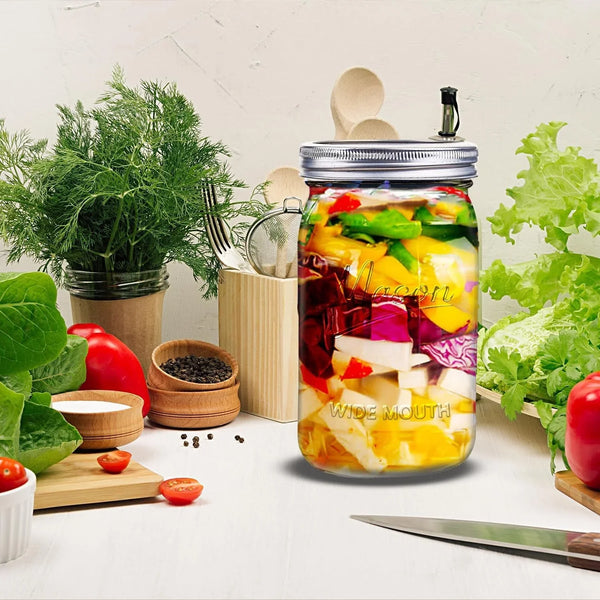 Mason Jars 32 Oz,12 Pack Quart Wide Mouth Mason Jar with Airtight Lids,Glass Canning Jars for Fermenting, Pickling,Meal Prep,Overnight Oats & Centerpieces4