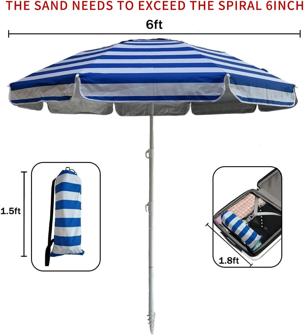 6ft-beach-umbrella-heavy-duty-wind-resistant-uv-50-portable-sun-shade-with-sand-anchor-carry-bag-outdoor-folding-umbrella-for-beach-pool-patio-garden-blue-strip-no-tilt-the-sand-needs-to-exceed-the-spiral-6inch