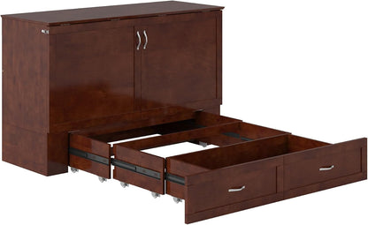 , Hamilton Queen Murphy Bed Chest with 6" Mattress & Drawer, Walnut12
