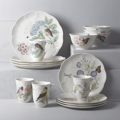 Butterfly Meadow Flutter Porcelain 12-Piece Dinnerware Set for 44