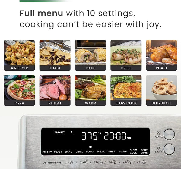 10-In-1 Smart Air Fryer - Extra-Large Convection Countertop Toaster Oven - Brushed Stainless Steel Finish - 26.3 QT/25 L3