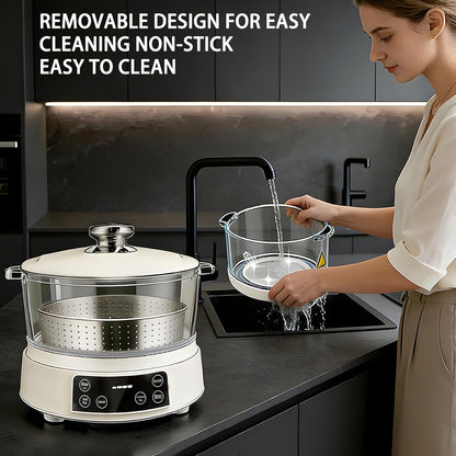 3L Low Carb Rice Cooker, Multi-Rice Cooker with Auto Lift Filter Basket, Separate Rice from Soup, Steam or Boil, Smart Touchscreen Precise Temperature Control, for Home Use6