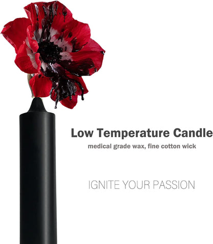 Low Temperature Candles, Wax Play Candles, Romantic Dripping Candle for Valentines, Couples, Weddings, Home Decor-2Pack, Black and Red2