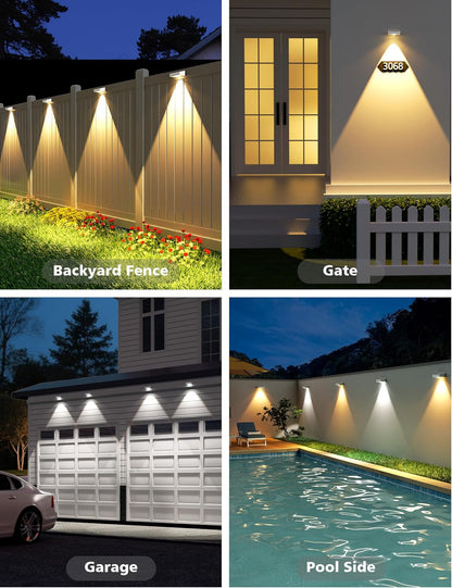 Solar Fence Lights Outdoor 12 Pack, 3 Color Temperature Fence Light7