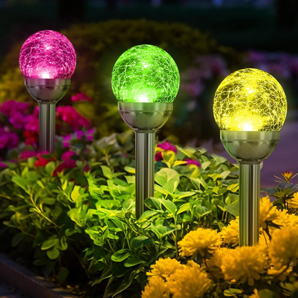 Solar Garden Lights Outdoor, 3 Pack Color Changing Solar Lights8
