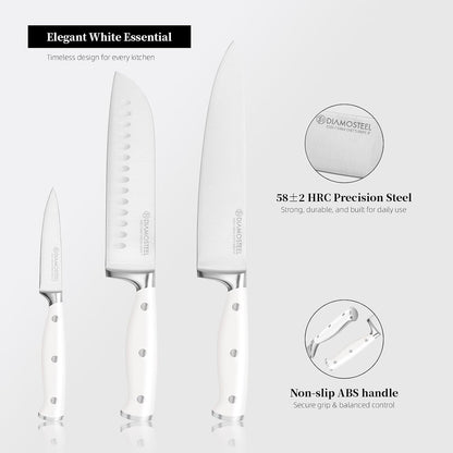 White Knife Set, 3-Piece Knives Set for Kitchen with Elegant Box5