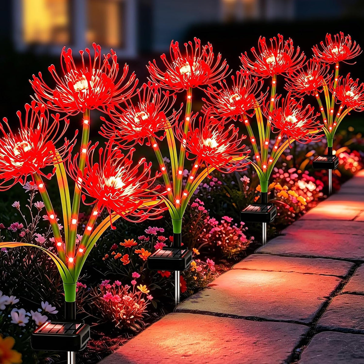 solar-lights-outdoor-4-pack-red-spider-lily-garden-flower-lights