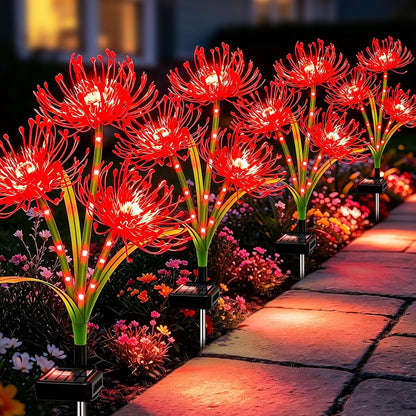 Solar Lights Outdoor, 4 Pack Red Spider Lily Garden Flower Lights1