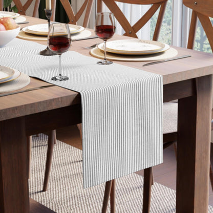 Table Runner, Woven Cotton Dining Linens 13"X59" Black1