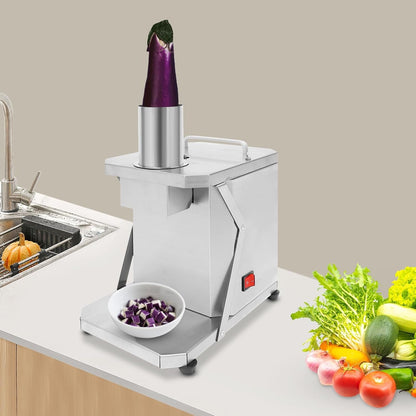 Automatic Dicing Machine, 100W Electric Vegetable Chopper Vegetable Slicer Food Processor with 3 Dicing Grid Knives for Onion Shredder Potato Slicer 165.35Lbs/H Inlet Diameter 2.76In6