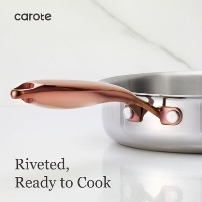 10" Tri-Ply Stainless Steel Deep Frying Pan with Lid, Non-Toxic Saute Pan, Oven Safe, Induction, Ceramic and Gas Cooktops Compatible, Silver6