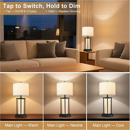 26.8'' Farmhouse Table Lamps Set of 2(Bulbs Included)2