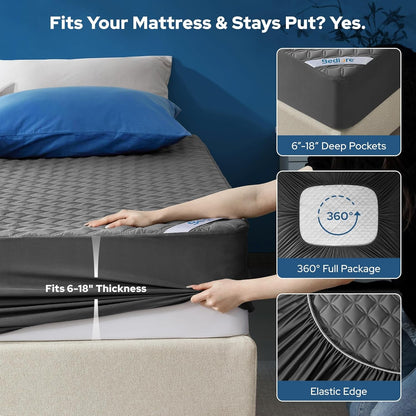 2 Pack Waterproof Mattress Protector, Queen Size Mattress Pad4