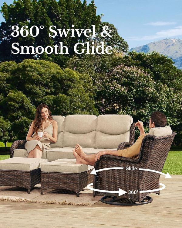 Luxury Outdoor Patio Furniture Set with 6-Inch Thick Cushions2