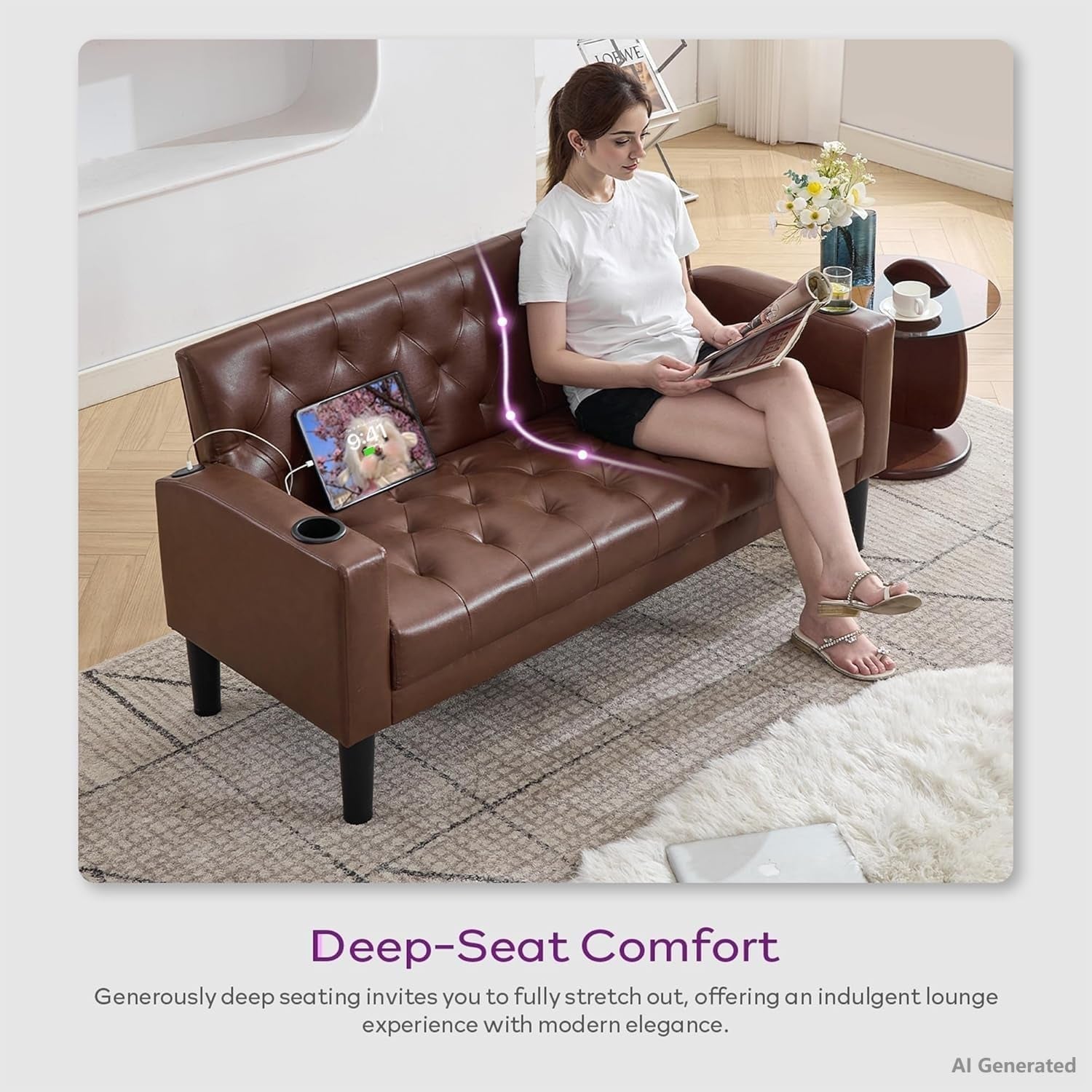 62-brown-leather-loveseat-small-couch-with-usb-for-living-room