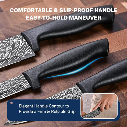 3PCS Kitchen Knife Set with Cover, Sharp Black Knives for Cooking3