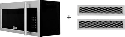 ZLINE 30" 1.5 Cu. Ft. over the Range Microwave in Stainless Steel with Traditional Handle and Set of 2 Charcoal Filters (MWO-OTRCFH-30)2