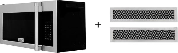ZLINE 30" 1.5 Cu. Ft. over the Range Microwave in Stainless Steel with Traditional Handle and Set of 2 Charcoal Filters (MWO-OTRCFH-30)2