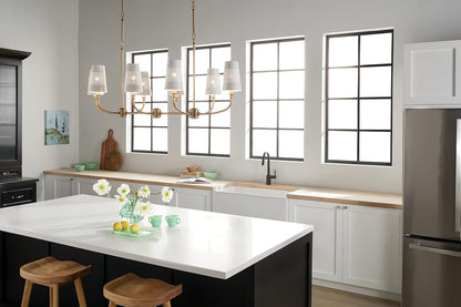 Adeena 8-Light Linear Chandelier Light, Brushed Natural Brass14