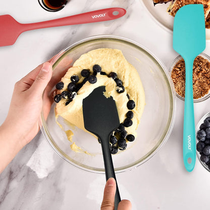 Silicone Spatula for Kitchen, 600°F Heat Resistant Spatulas for Baking, Cooking, Scraping,And Mixing, Non Stick Kitchen Utensils, BPA Free, 11.2 IN, 3 Pack, Black7
