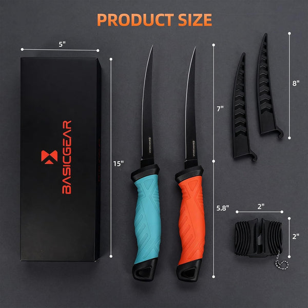 Fishing Fillet Knife Set of 2, 7 In, Sharp for Fishing & Kitchen3