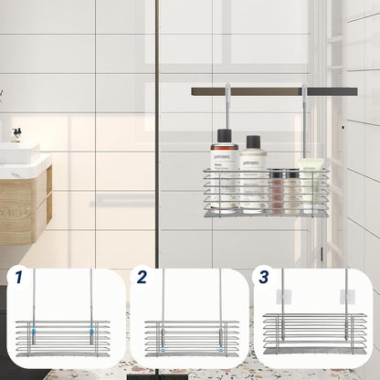 Hanging Shower Rack,Stainless Steel Hook on Hanging Storage Basket4