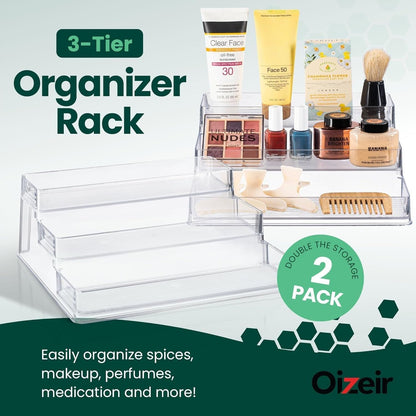 Clear Acrylic 3-Tier Spice Rack, Cabinet Pantry Organizer2