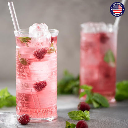Glotoch 500PCS Individually Wrapped Clear Plastic Straws, 7.75'' Long | 0.24'' Diameter Disposable Drinking Straws for Every Occasion, Party, Made in USA7