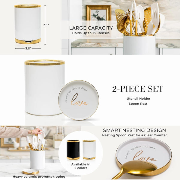 White and Gold Cooking Utensils Set, 13-Piece7