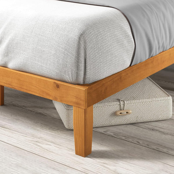 Alexia Wood Platform Bed Frame, Solid Wood Foundation, No Box Spring Needed, Wood Slat Support, Easy Assembly, Rustic Pine, Twin8