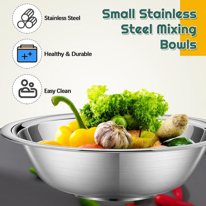 20 Pack Small Stainless Steel Mixing Bowls, 3/4 Quart Prep Bowl3