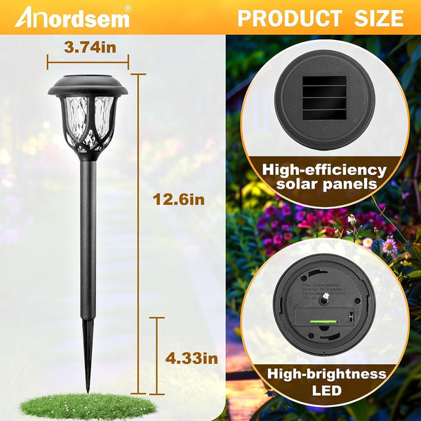 Solar Garden Light Outdoor：6 Pack LED Waterproof Pathway Lighting - Uniquely Designed Modern Durable Decorative Lights for Lawns Walkways Backyards - Gifts for Gardening Enthusiasts4