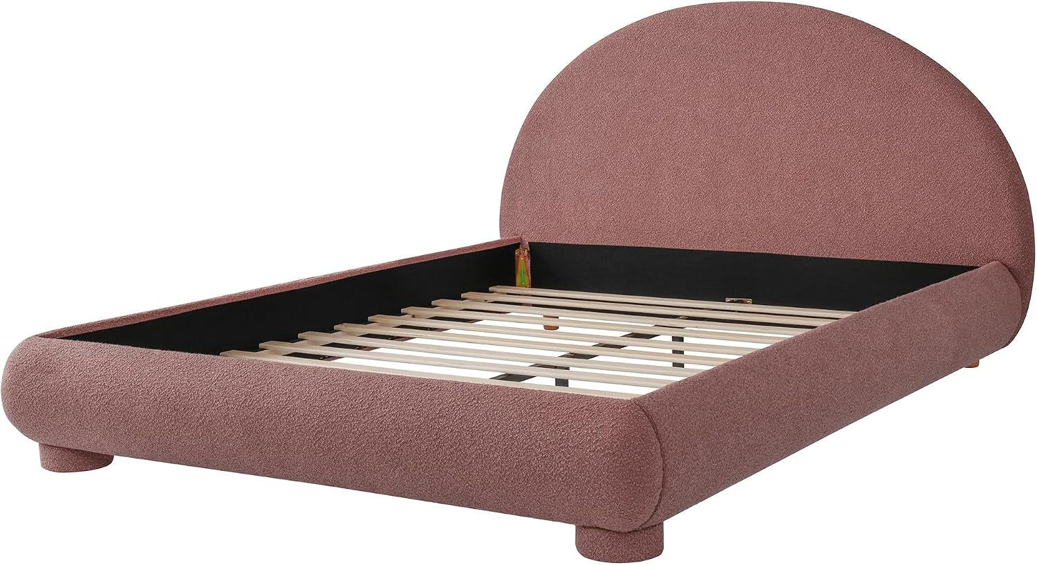 boucle-upholstered-platform-bed-with-arched-headboard-queen-red