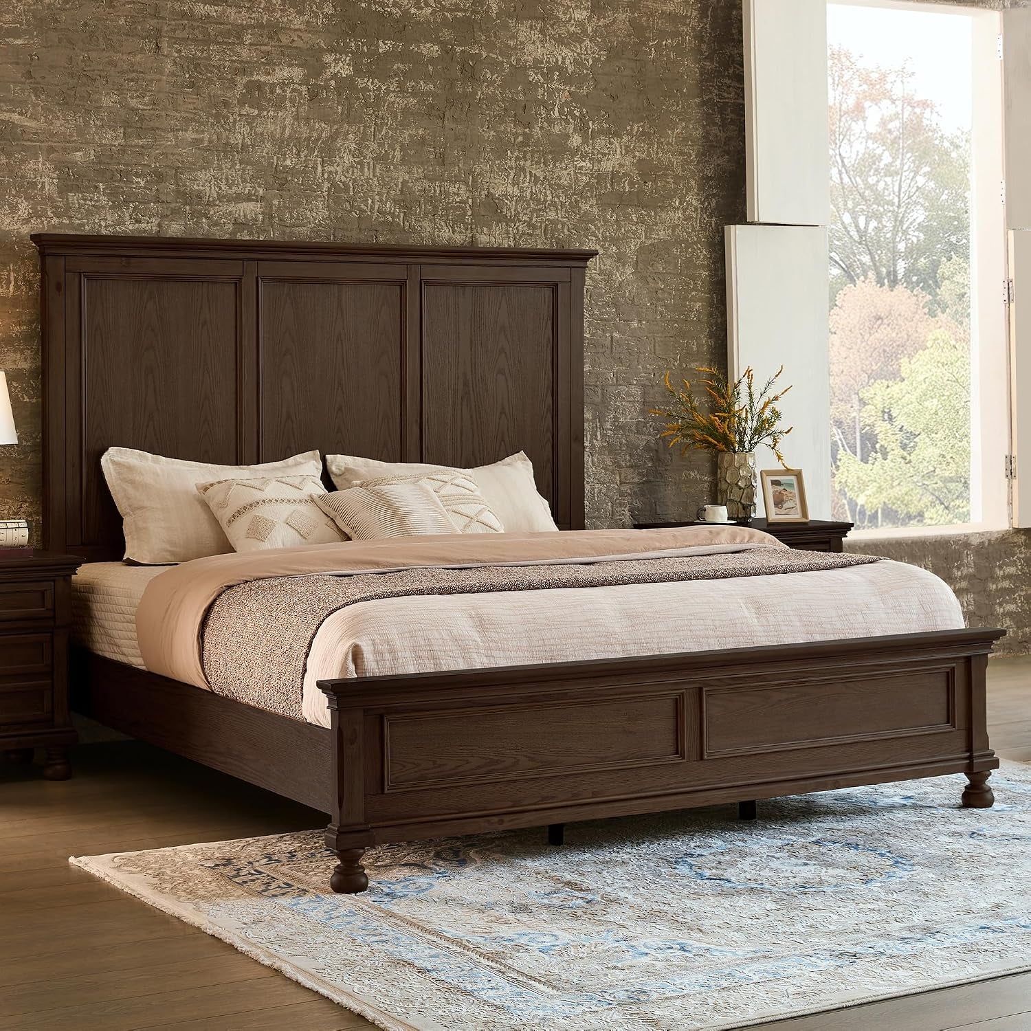 solid-wood-queen-bed-frame-traditional-wooden-platform-bed