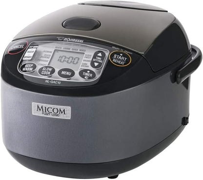 Zojirushi Nl GAC10BM 5.5 Cup Umami Micom Rice Cooker and Warmer (Black) | LCD Controls, Nonstick Inner Pan, Slow-Cook Function1