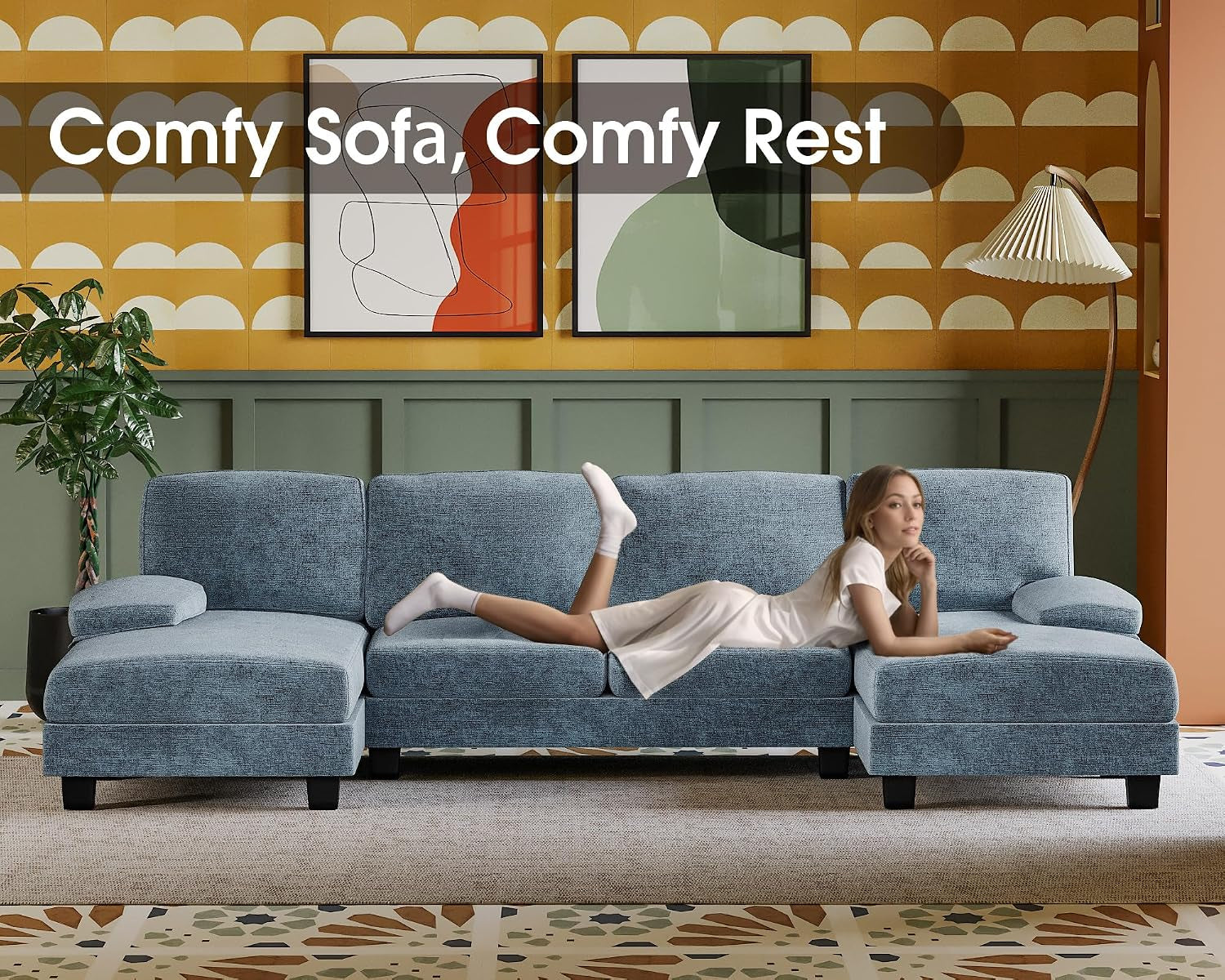 sectional-couches-for-living-room-chenille-light-blue