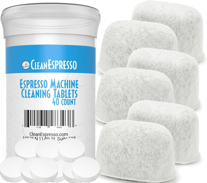 '- Designed for Breville Cleaning Kit - 40 Cleaning Tablets and 6 Water Filters for Breville Espresso Machines - 2G Espresso Machine Tablets1