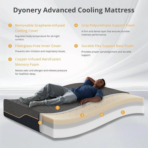 King Size Mattress 12 Inch Cooling Copper Gel Memory Foam, Firm2