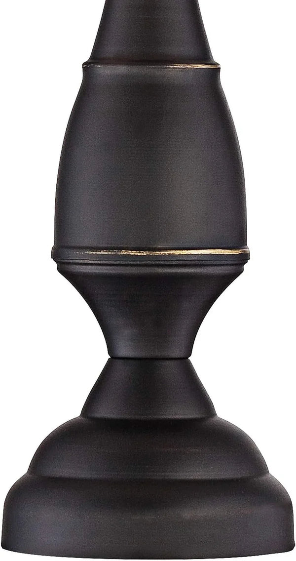 Ben 25" High Table Lamps Set of 2 Dark Bronze Brown Farmhouse White Shade | Traditional Rustic Candlestick Metal Bedroom Living Room House Bedside Nightstand Office Softback Drum Shade3