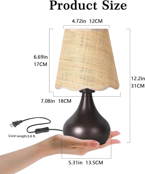 Oil Rubbed Bronze Small Table Lamp for Bedside, Farmhouse Bedroom Lamps for Nightstand, Vintage Small Table Lamps for Small Spaces for Bedroom, Kitchen Counter, End of Table, Office2