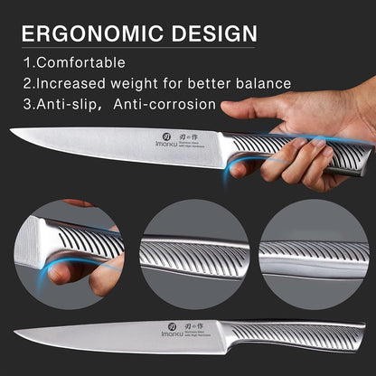 14 Pcs High-Carbon Stainless Steel Kitchen Knife Set Black | 56±2 HRC Hardness | Build-In Sharpener | Full Tang Ergonomic Handle | Dishwasher Safe | Gifts for Men4