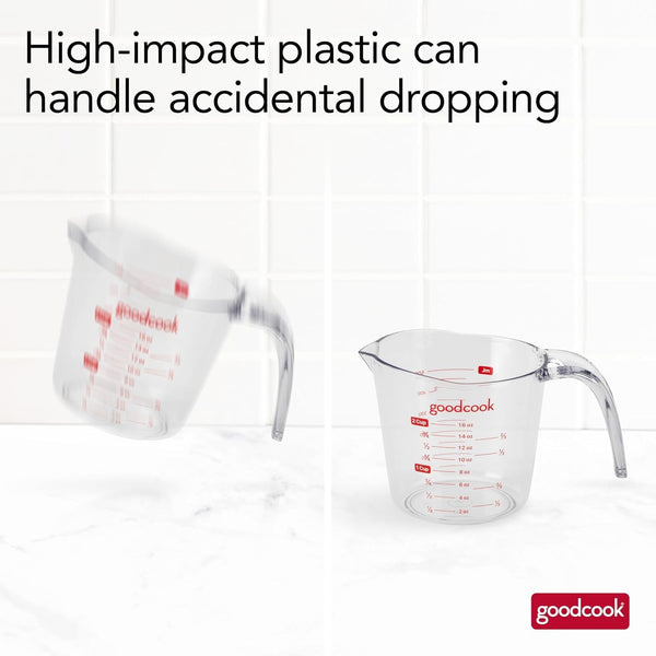Everyday 2-Cup Measuring Cup Liquid Measuring with Ounces and Milliliters Markings Tapered Pour Spout Easy-To-Read Lines Comfortable Handle for Precise Measuring, Clear5