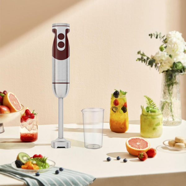 5-In-1 Immersion Hand Blender Set with Variable Speed, 400W, Stainless Steel - Includes Chopper, Whisk, Milk Frother, and Beaker - Ideal for Soups, Smoothies, Baby Food & More (RED)7