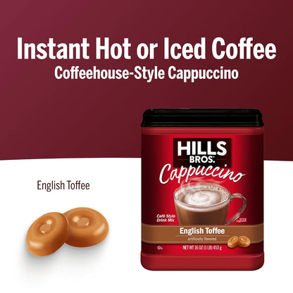 . Cappuccino Mix - English Toffee, 16 Oz | Quick & Easy Preparation, Rich, Frothy Coffeehouse-Tasting Instant Drink Mix, Perfect for Hot & Iced Drinks & Creaming Coffee5