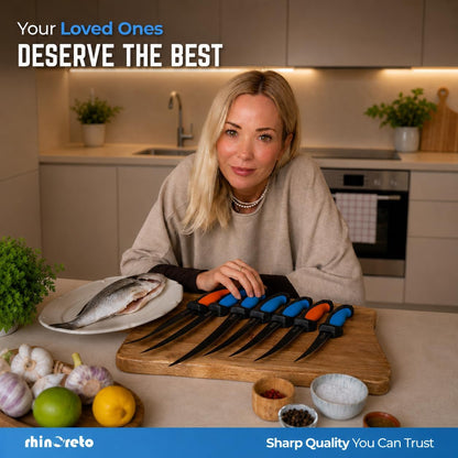 Fillet Knife for Fish - Razor Sharp G4116 German Stainless Steel Blade, 6.5 Inch Professional Filleting & Boning Knife with Non-Slip Handle, Protective Sheath & Sharpener2