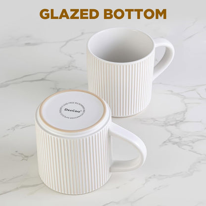 Matte White Coffee Mugs Set of 4, 12 Ounce Mug with Handles, Ceramic Stoneware Catering Coffee Cups, Porcelain Mugs Sets for Coffee, Tea, Hot Cocoa, Milk, Microwave and Dishwasher Safe5