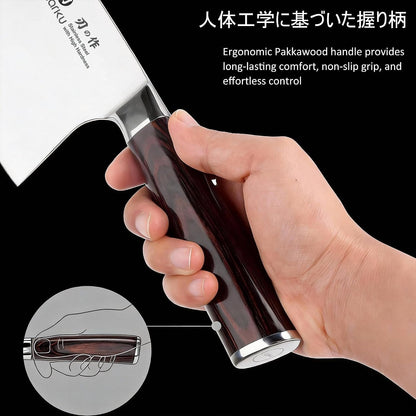 Cleaver Knife 7 Inch, Japanese High Carbon Stainless Steel Chopper6